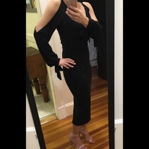 K too midi dress with cold shoulder